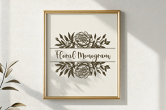 Split Peony Monogram SVG | Elegant Floral Letter Frame Product Image 3