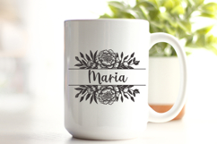 Split Peony Monogram SVG | Elegant Floral Letter Frame Product Image 2