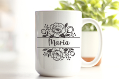 Delicate Flower Split Monogram SVG | Floral Frame Design Product Image 3