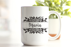 Dense Rose Floral Split Monogram SVG | Wedding Frame Design Product Image 3