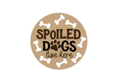 Spoiled Dogs Live Here Round Welcome Sign SVG Template Product Image 2