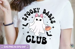 Cute Ghost Png, Spooky Babes Club Svg, Retro Halloween Png Product Image 1