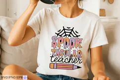 Spooktacular Teacher Halloween SVG PNG T-shirt Design Product Image 2