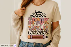 Spooktacular Teacher Halloween SVG PNG T-shirt Design Product Image 3