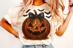 Halloween Coquette Pumpkin PNG, Pumpkin Spooky Bow PNG, Fall Product Image 2