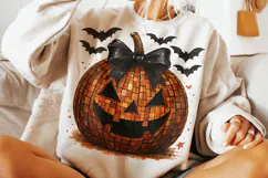Halloween Coquette Pumpkin PNG, Pumpkin Spooky Bow PNG, Fall Product Image 3