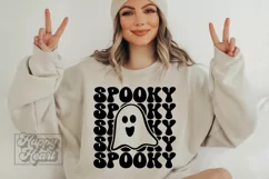 Spooky SVG - Ghost Retro Halloween PNG - Spooky Vibes SVG Product Image 1