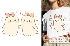 Cute Ghost Couple Clipart PNG | Halloween Coquette Product Image 1