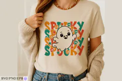 Retro Halloween Spooky SVG PNG T-shirt Design Product Image 3