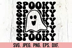 Spooky SVG - Ghost Retro Halloween PNG - Spooky Vibes SVG Product Image 4