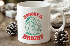 Spooky And Bright SVG, Creepmas PNG, Cute Ghost Christmas Product Image 3