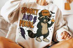 Spooky And Feral Raccoon PNG, Halloween PNG, Funny Halloween Product Image 2