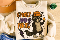 Spooky And Feral Raccoon PNG, Halloween PNG, Funny Halloween Product Image 1