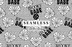 Seamless Spooky Babe Lace Pattern | Halloween PNG Product Image 1