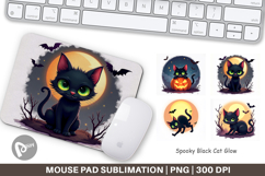 Mouse Pad Halloween Cat Glow Product Image 1