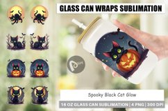 Glass Can Halloween Cat Glow Product Image 1