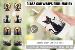 Glass Can Halloween Cat Glow Product Image 1