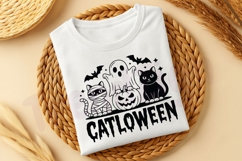 Spooky Black Cat Social Club SVG PNG, Vintage Halloween SVG Product Image 4