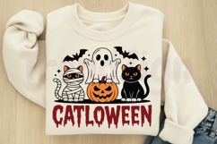 Spooky Black Cat Social Club SVG PNG, Vintage Halloween SVG Product Image 5