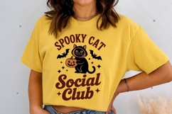 Spooky Black Cat Social Club PNG, Vintage Halloween PNG, Ret Product Image 6