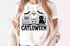 Spooky Black Cat Social Club SVG PNG, Vintage Halloween SVG Product Image 3