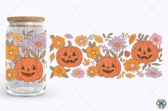 Pumpkin Halloween Libbey Glass Can Wrap, 16oz Glass Can png Product Image 2