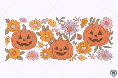 Pumpkin Halloween Libbey Glass Can Wrap, 16oz Glass Can png Product Image 3