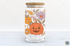 Pumpkin Halloween Libbey Glass Can Wrap, 16oz Glass Can png Product Image 4