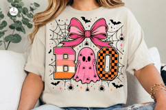 Spooky Boo Ghost Png, Neon Pink Halloween Sublimation Product Image 1