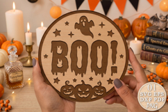 Spooky Boo Halloween Door Sign SVG Product Image 1