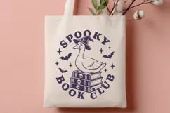 Spooky Book Club SVG PNG, Cute Witch Goose, Bookworm Design Product Image 2