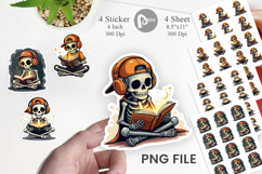 Spooky Bookworm Sticker Product Image 1