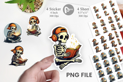 Spooky Bookworm Sticker Product Image 1