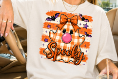 Spooky Bubblegum Ghost PNG, Cute Halloween Sublimation Product Image 2