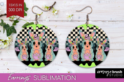 Spooky Bunny Halloween Round Earrings Spooky Season PNG Product Image 1