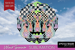 Spooky Bunny Halloween Wind Spinner Sublimation PNG Spooky Product Image 1