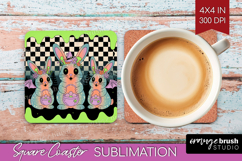 Spooky Bunny Halloween Square Coaster Spooky Season Coaster Product Image 1