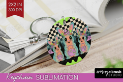 Spooky Bunny Halloween Keychain PNG Spooky Season Keychain Product Image 1