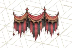 Spooky Circus Clip Art Png, Creepy Halloween Clipart Png Product Image 2