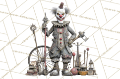 Spooky Circus Clip Art Png, Creepy Halloween Clipart Png Product Image 3