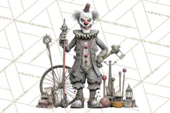 Spooky Circus Clip Art Png, Creepy Halloween Clipart Png Product Image 3