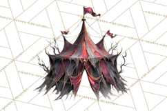 Spooky Circus Clip Art Png, Creepy Halloween Clipart Png Product Image 2
