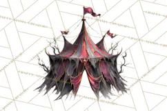 Spooky Circus Clip Art Png, Creepy Halloween Clipart Png Product Image 2
