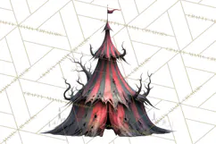 Spooky Circus Clip Art Png, Creepy Halloween Clipart Png Product Image 4