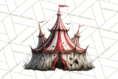 Spooky Circus Clip Art Png, Creepy Halloween Clipart Png Product Image 3