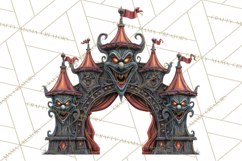 Spooky Circus Clip Art Png, Creepy Halloween Clipart Png Product Image 2