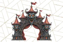 Spooky Circus Clip Art Png, Creepy Halloween Clipart Png Product Image 2