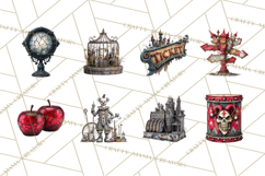 Spooky Circus Clip Art Png, Creepy Halloween Clipart Png Product Image 4