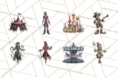 Spooky Circus Clip Art Png, Creepy Halloween Clipart Png Product Image 7