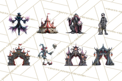 Spooky Circus Clip Art Png, Creepy Halloween Clipart Png Product Image 3